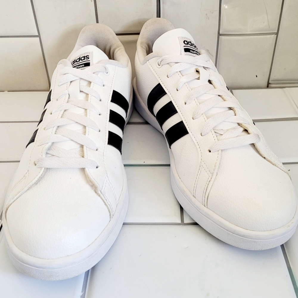 ADIDAS GRAND COURT CLOUD FOAM Adult  Sneaker  White Black Stripes